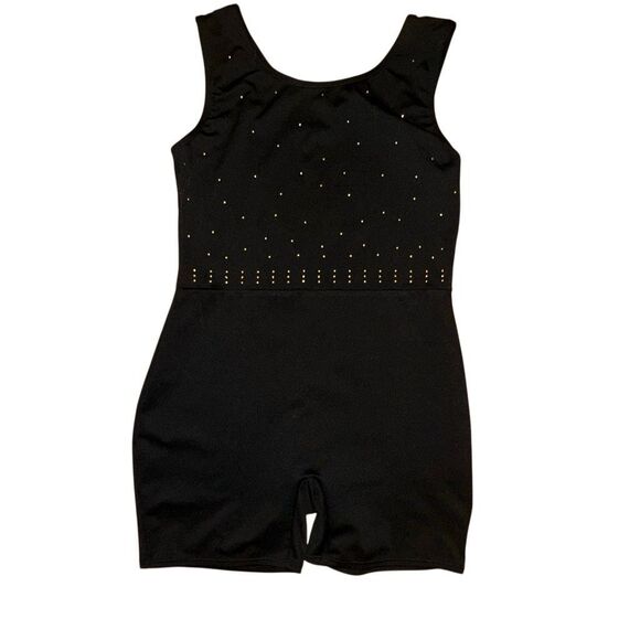 Cat& Jack  one piece leotard sz 14 rhinestone  black shirts built in - Picture 1 of 4